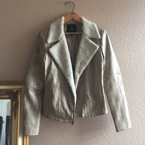 Taupe faux leather jacket